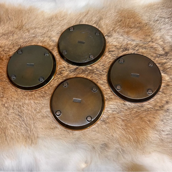 4 Vintage L.E. Mason Co. Bronzed Solid Copper Coaster/Ashtrays - Boston, Mass. - Picture 3 of 6